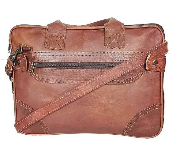 Genuine Leather Messenger Bag with Laptop Compartment